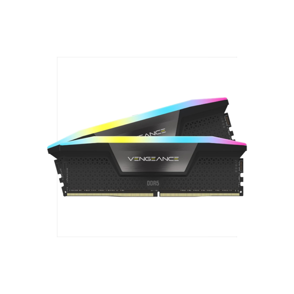 رم دسکتاپ 32 گیگابایت (2 عدد 16 گیگ) کورسیر Vengeance RGB BLACK DDR5 با فرکانس 6000 مگاهرتز - کیت دو کاناله